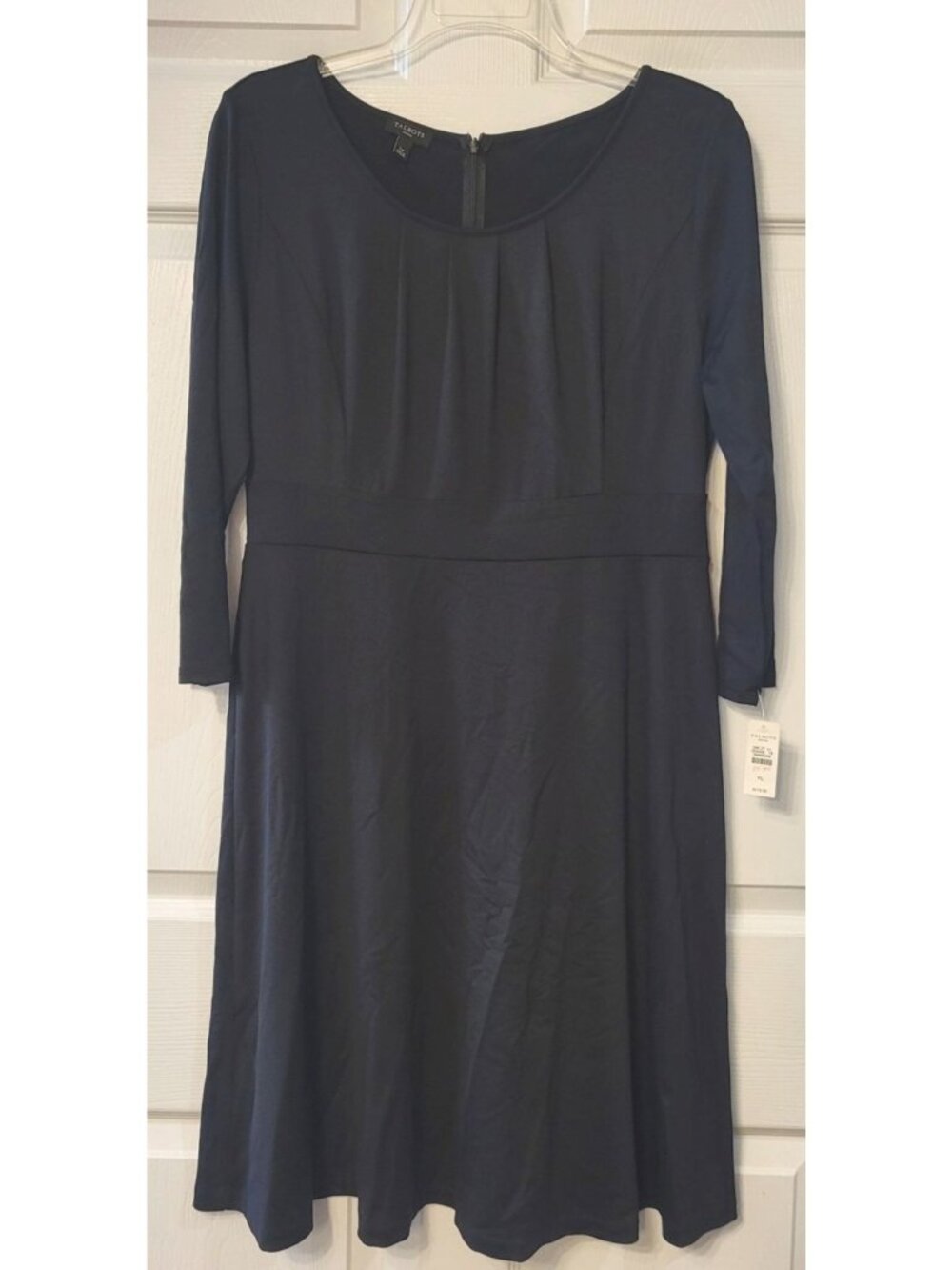 NWT Womens Talbots Black Fit & Flare A-line Dress LP Nylon/Spandex Blend LP